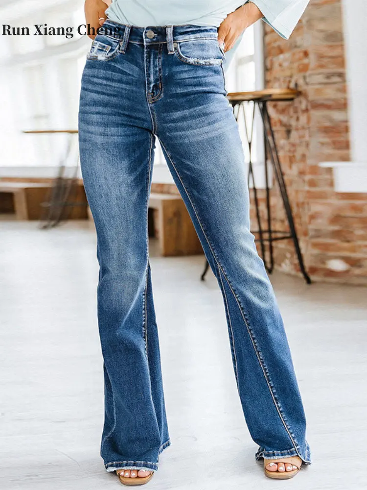 Women's Clothing Pants Spring Autumn 2023 New Free Shipping Fashion High-waisted Jeans Street Casual Style Simple Wide-leg Pants