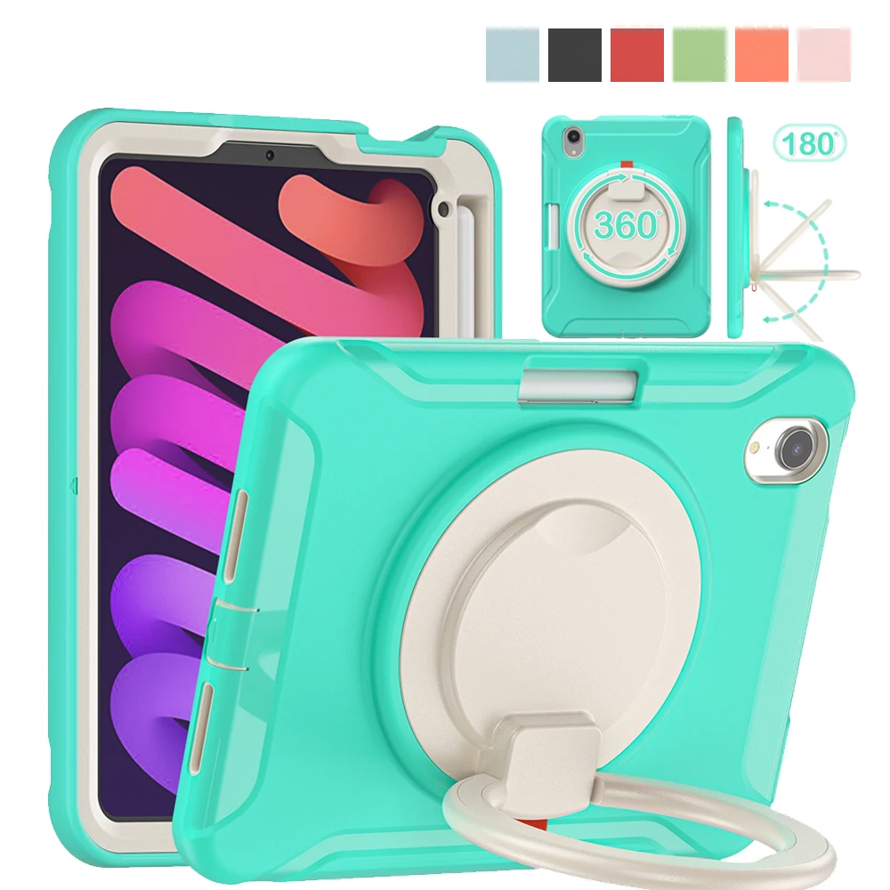 Детский безопасный ударопрочный чехол для планшета из ТПУ + ПК с кольцом Apple iPad mini