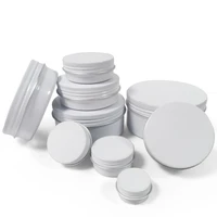 50pcs 5 150g white aluminum cans metal round tin box screw lid tea canister storage container for cream balm wax cosmetics nail