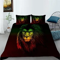 european pattern hot sale bed linen soft bedding set 3d digital lion printing 23pcs duvet cover set esdeeuus size