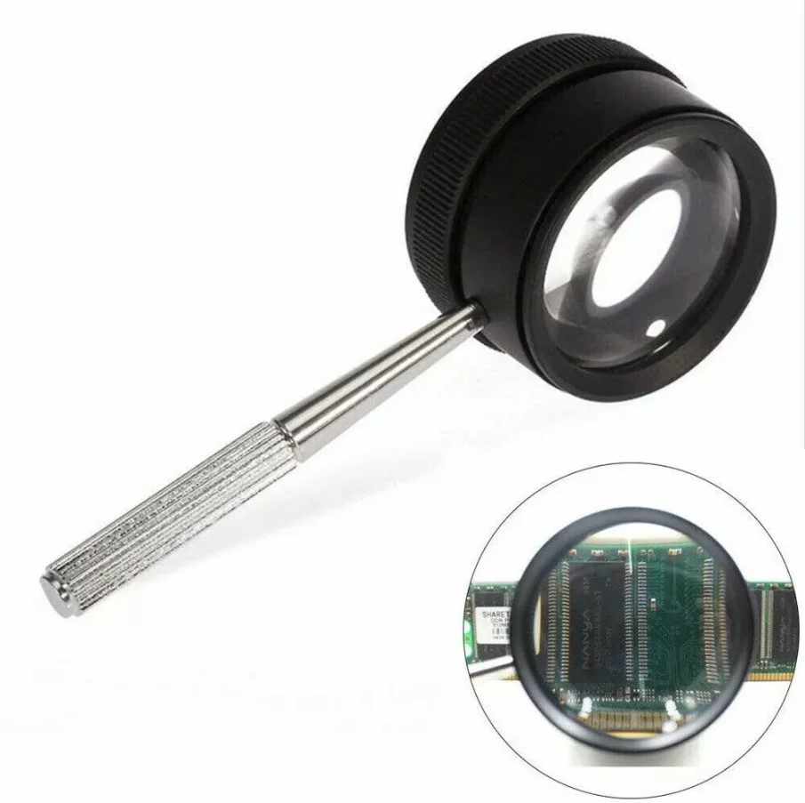 Увеличительное стекло 35X увеличительное высокой мощности с нескользящей ручкой