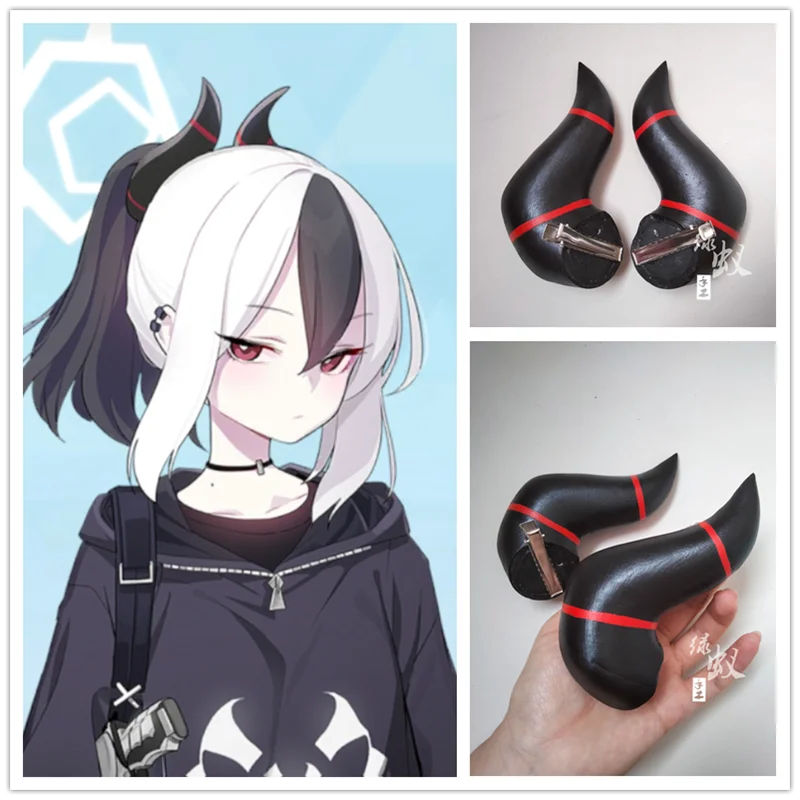 Синий архив Onikata Kayoko Косплей рога головной убор заколка для волос реквизит для косплея аксессуары