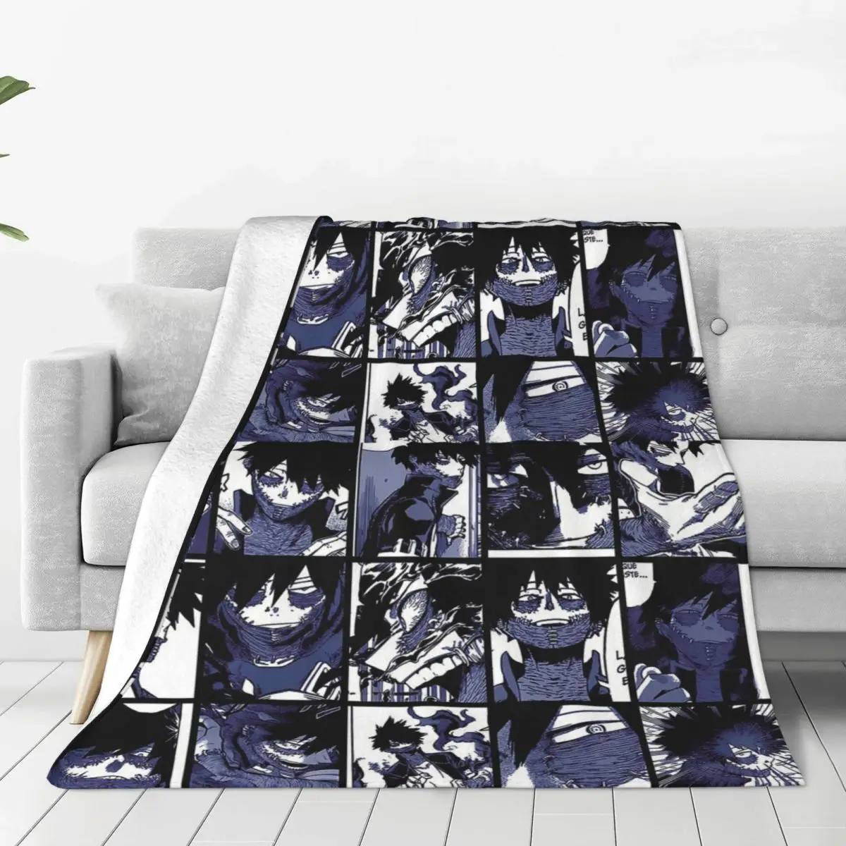 

Dabi Collage Flannel Blanket Boku No My Hero Academia Deku Funny Throw Blankets for Home 125*100cm Bedspread