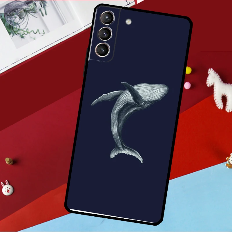 Фото Чехол для телефона Samsung Galaxy S26 S25 S24 S22 S23 Ultra Plus S20 S21 FE S9 S10 S25 FE с дизайном «Волны и киты» №3