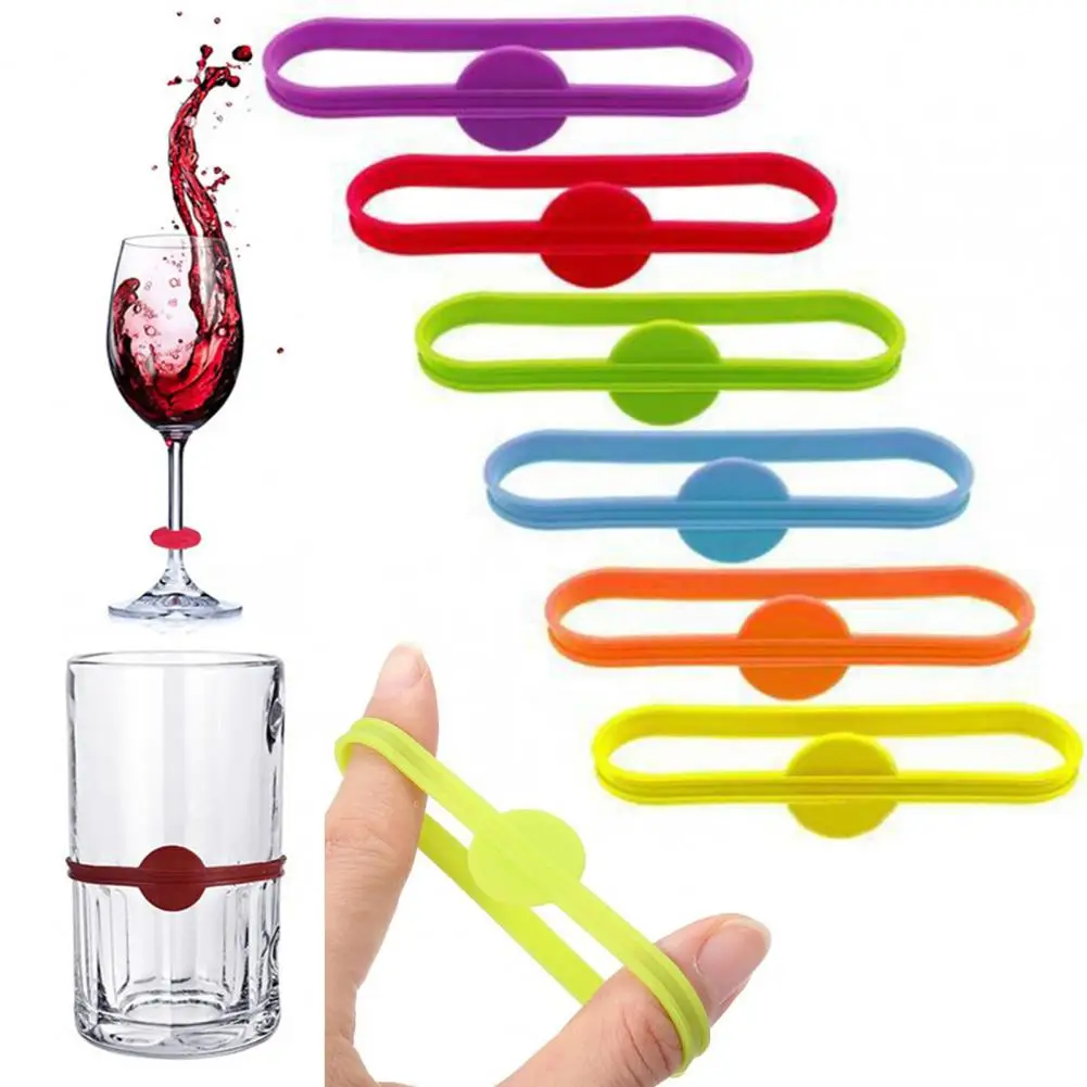 

Wine Glass Marker Reusable Silicone Wine Glass Markers for Home Party Bar Durable Universal Bottle Glass Labels Wine Glass Tags