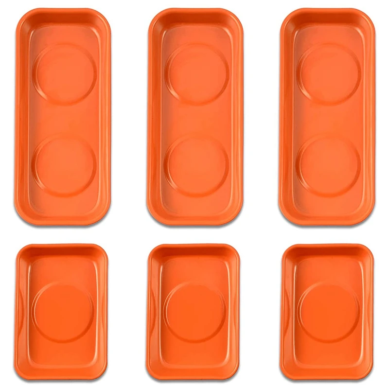 

6 Pcs Orange Magnet Screw Tray , Magnetic Parts Holder Mechanic Tray Magnetic Socket Trays, Magnetic Tray Set