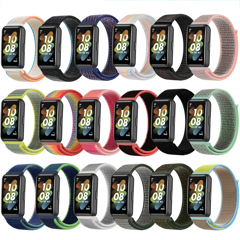 

strap For 2022 thenew Huawei bracelet 7 Nylon loop watch strap For huawei watch 7 for huawei 7 Replacement Smart bracelet band
