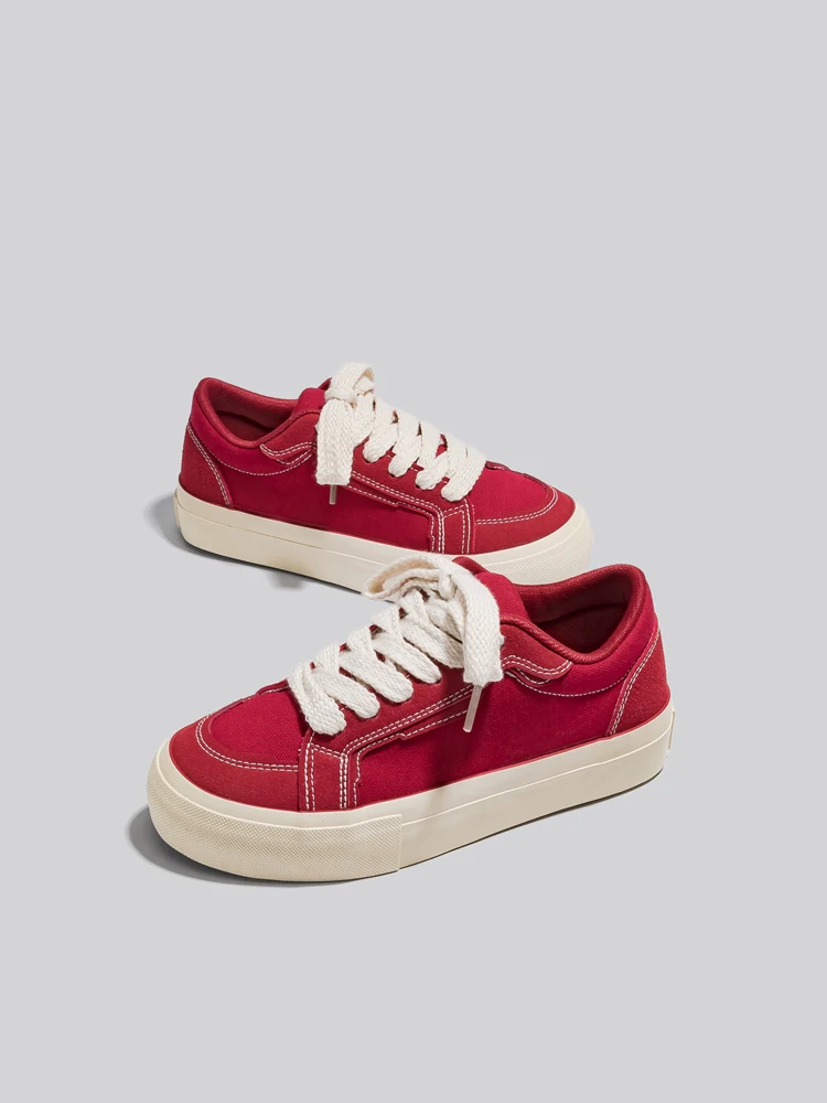 

Женские кроссовки со шнуровкой, однотонные повседневные кроссовки на толстой подошве, размер 35-40, для весны, 2023