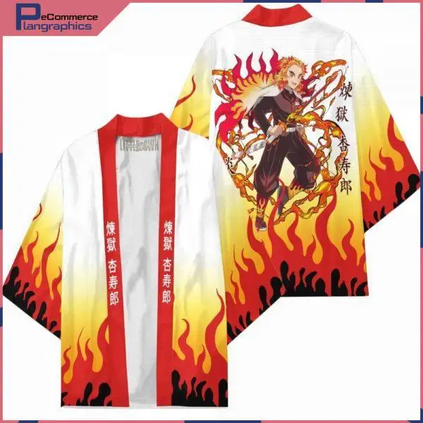 

Новый костюм для косплея Rengoku Kyoujurou, кимоно для подростков, женское кимоно для рассекания демонов, Kisatsutai, кардиган, плащ, куртка, Аниме Пижамы