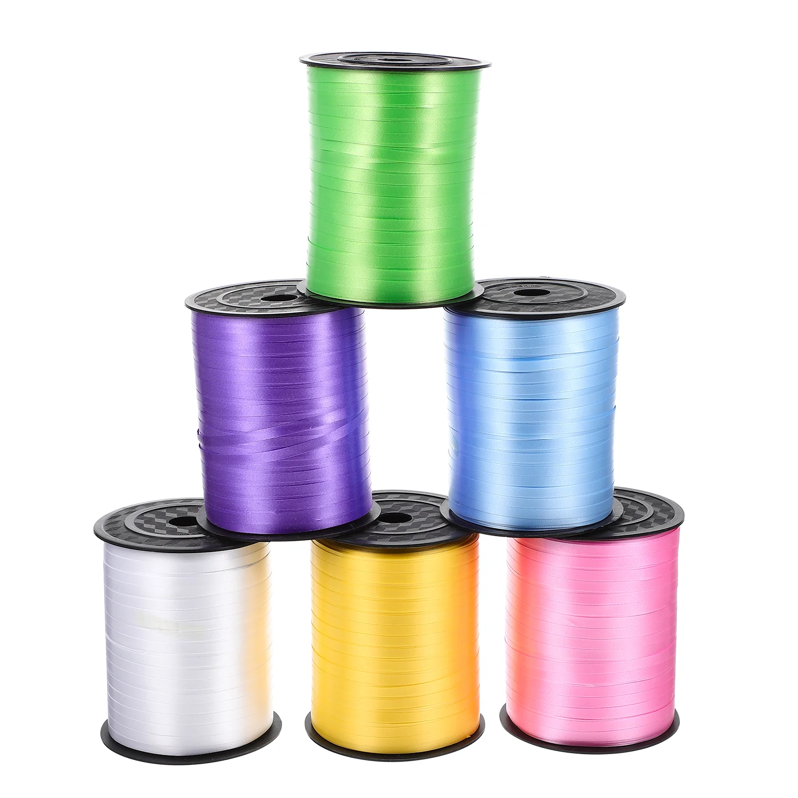

6 Rolls Colorful Ribbon Balloon Ribbon Gift Wrapping Ribbon Decorative Balloon Strap