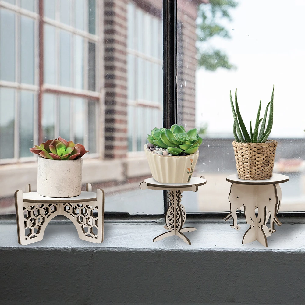 

Деревянная подставка для цветочных горшков, подставка для растений, суккулентов, декоративное украшение для дома, гостиной, настольное укр...