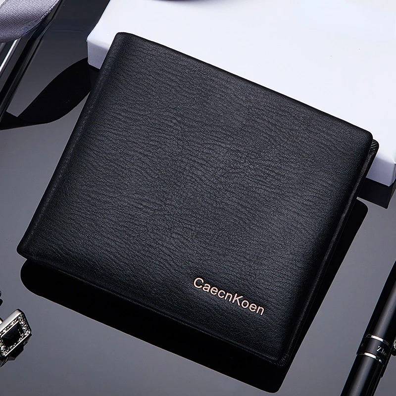 

New wallet men's short driver's license card holder youth Coin purses business soft leather male Money clip Leather bag