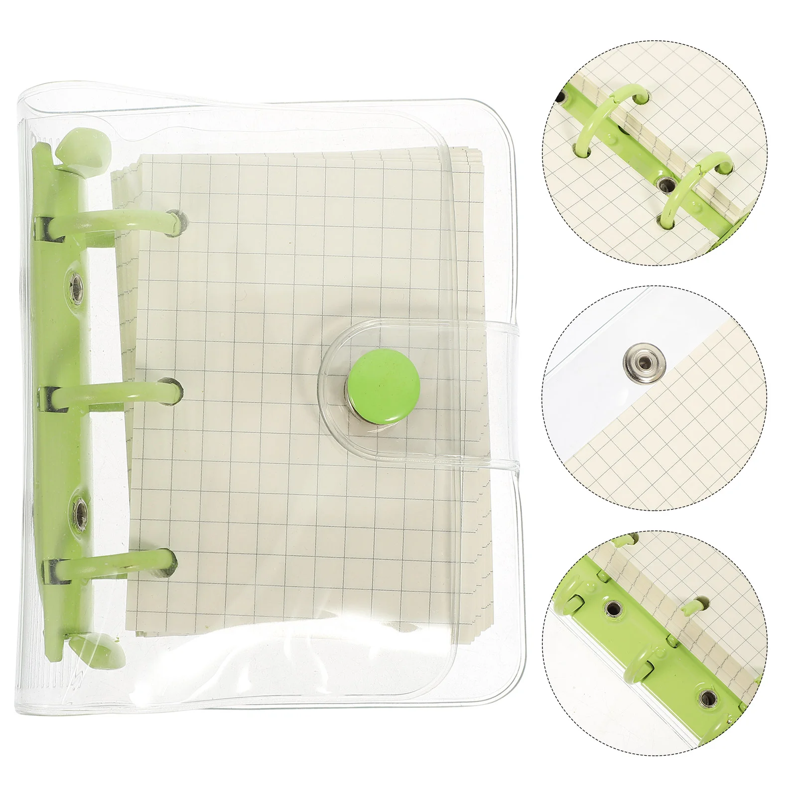 

Mini Loose-Leaf Binder with Transparent PVC Cover for Convenient Note-Taking on-the-go