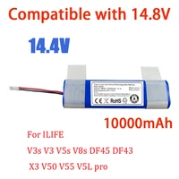 genuine 14 4v 10000mah 18650 lithium battery for ilife v3s pro v50 v5s pro v8s x750 robot vacuum cleaner battery