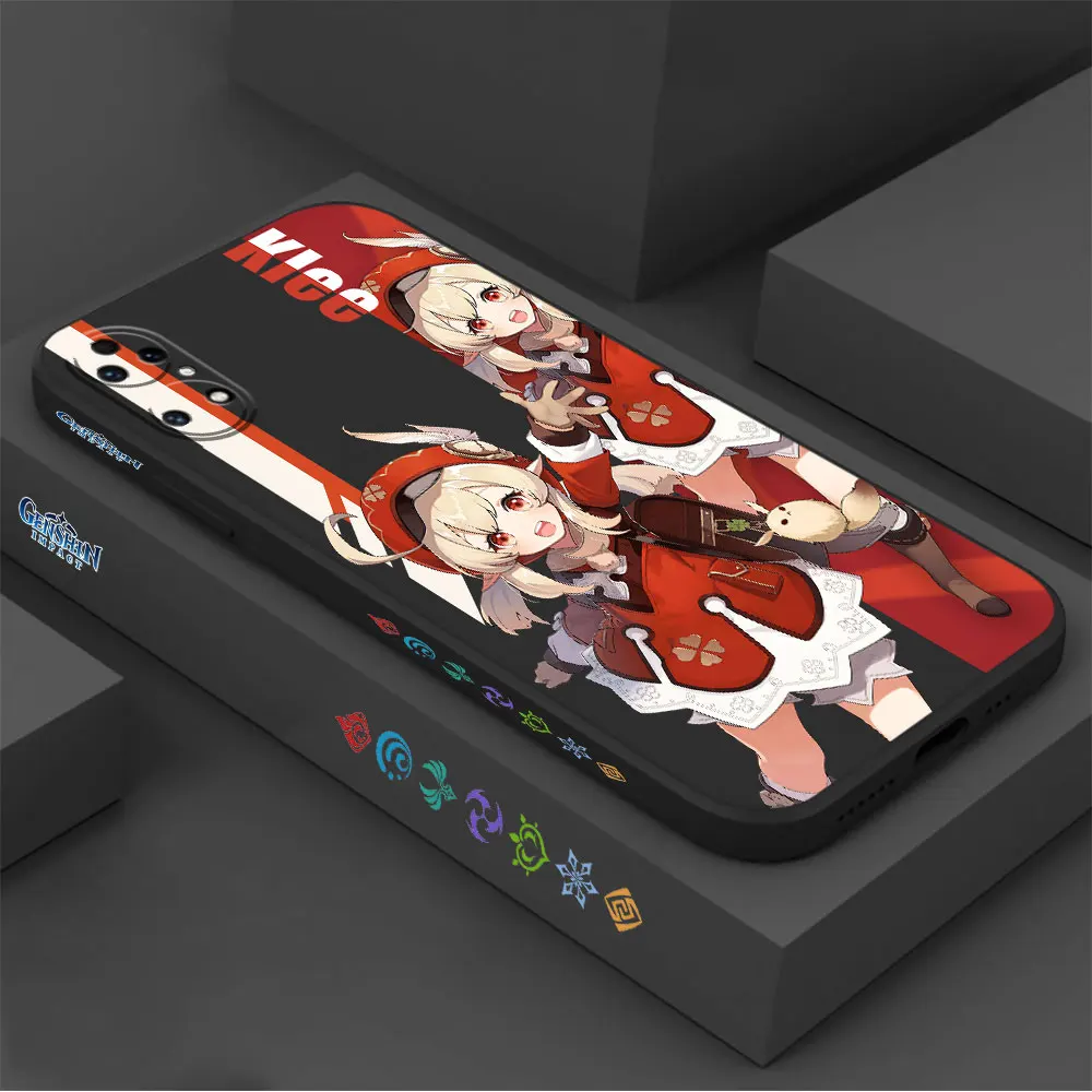 Genshin Impact Hu Tao Klee Phone Case For Huawei P60 P50 P40 P30 P20 Mate 50 40 30 20 20X 10 Colour Liquid Silicone Cover Funda