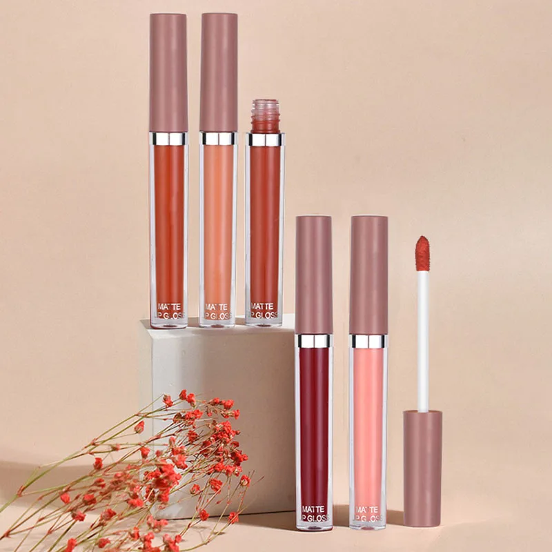 

New Velvety Matte Lipstick Long Lasting Lip Gloss Liquid Thin Tube Lipstick Cosmetics Makep Tools For Girl Women 8 Color Set Box