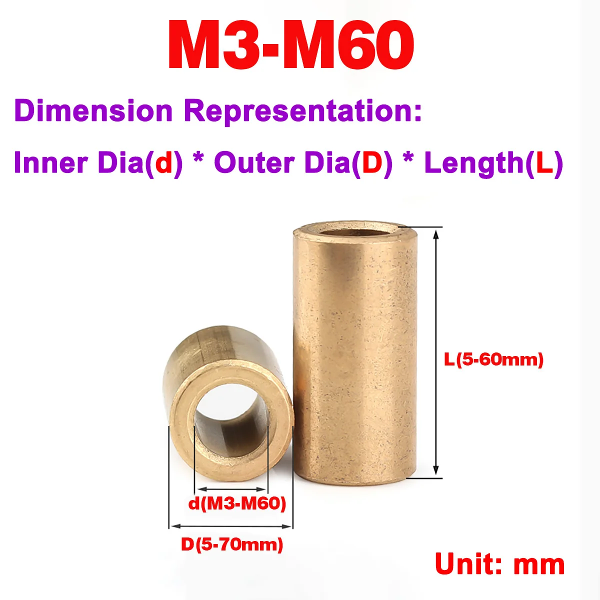 

Bearing Copper Sleeve / Pure Copper Shaft Sleeve M3-M60