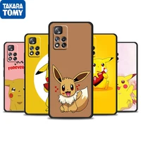 cartoon pikachu kawaii for xiaomi redmi note 11 10 11t 10s 9 9s 8 7 5g 4g silicone soft black phone case fundas coque capa cover