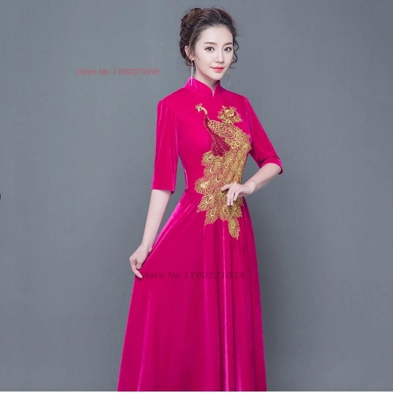 2024 улучшенное восточное Ципао китайское национальное бархатное платье с