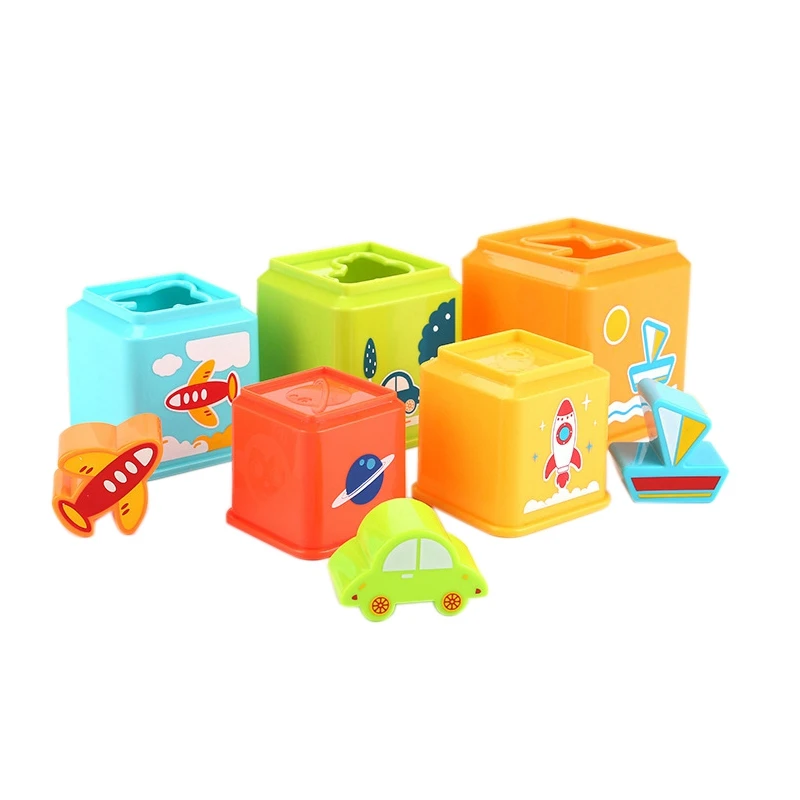 

FBIL-стаканы Развивающие детские игрушки Радуга цветная Складная башня пазл сваи стаканы игрушки для детей водные игрушки