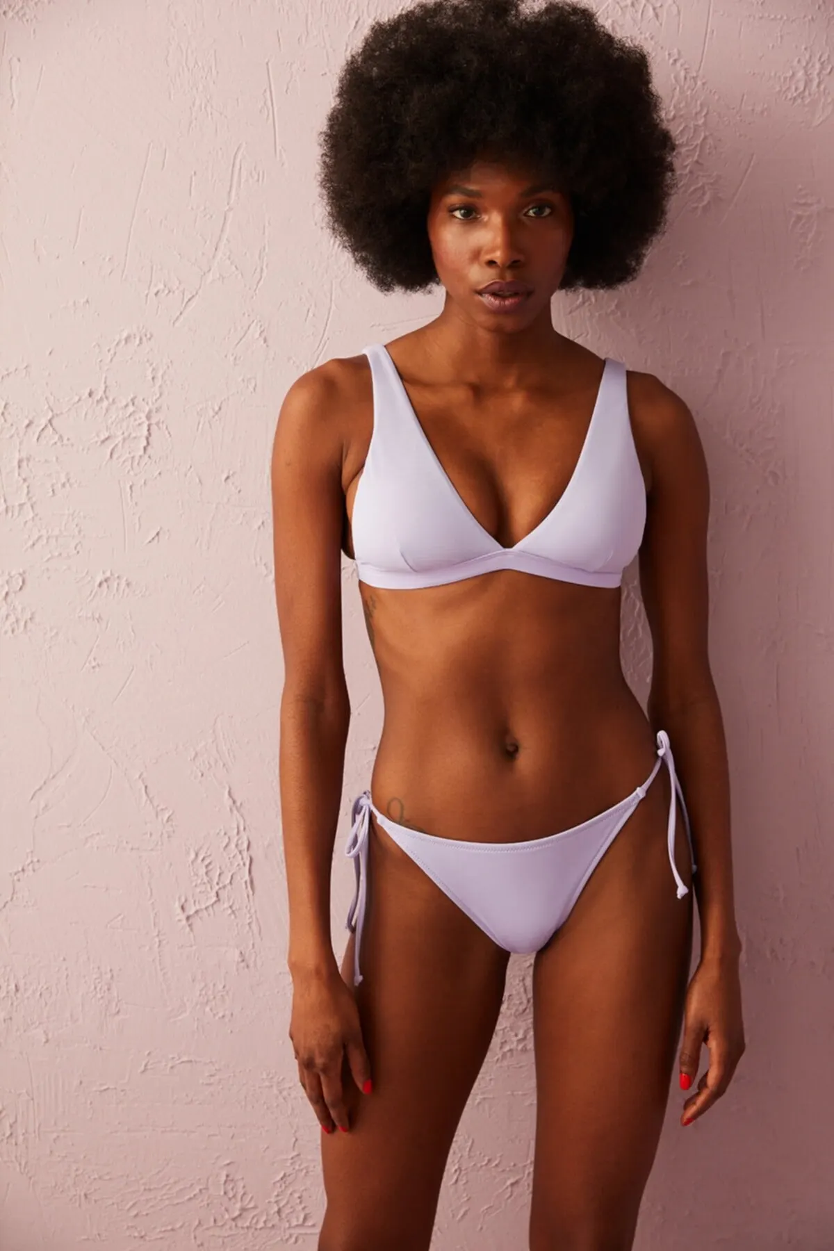 

Women's Bikini Purple Basic Deep V Bikini Top Swimwear Sexy Bikini 2022 New Push Up Bikinis Set Suit Suit