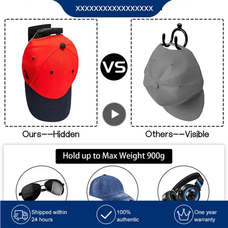 

Minimalist Design Baseball Caps Hook Wall Mounted Hat Rack No Drilling Self Adhesive Cap Holder Baseball Cap Organizer