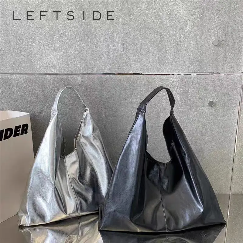 

LEFTSIDE женские Большие серебристые женские сумки 2023 Новые корейские модные сумки под подмышки женские дизайнерские сумки-тоуты