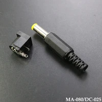 1pcs pcb mount 5 5x 2 5mm malefemale dc power jack plug socket connector black diy adapter connector