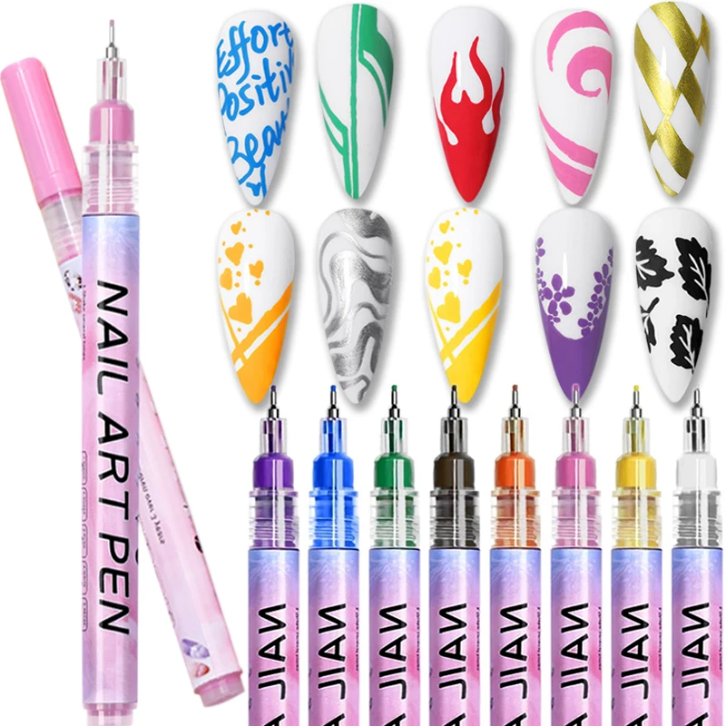 

1Pc Nail Art Drawing Pen Waterproof Acrylic Pigment Nail Pen 3D Abstract Lines Sketch Painting Liner Graffiti Pen Nail Art Tools
