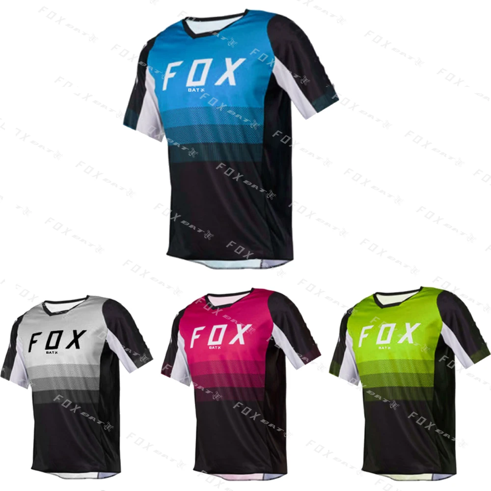 

Short Sleeves Cycling Jersey Men Cycling Quick Dry Motocross Jersey Bat Fox Motorbike Downhill Jerseys For Mountain Biking Teams