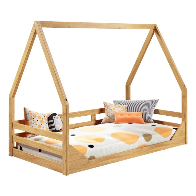 

P'kolino Casita Kids Twin Floor Bed - Solid Wood, FSC Certified - Twin Floor Bed - Natural