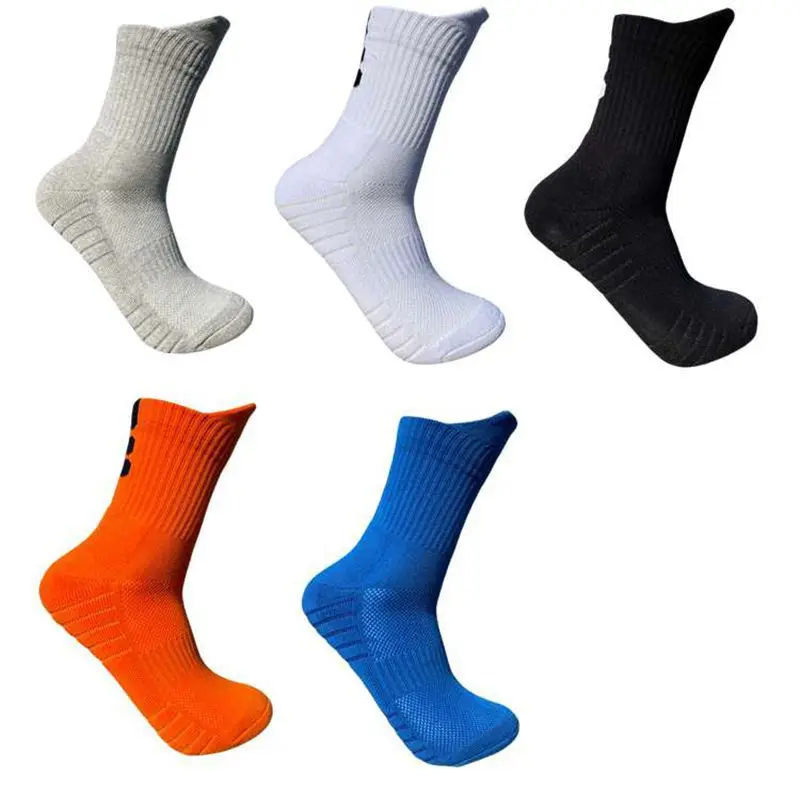 Basketball Ball  Running Socks Adult Medium Sleeve Socks Thickened Sweat-absorbing and Breathable  Badminton Socks Cotton Sock