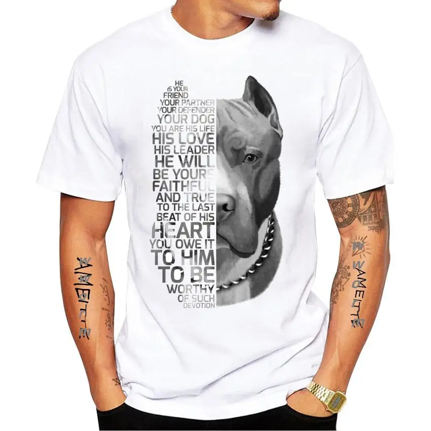 

Kaus Gambar Lucu Pitbull Mode Musim Panas Baru Lengan Pendek Pria untuk Pakaian Pecinta Hewan Hip Hop Kasual t shirt men cotton