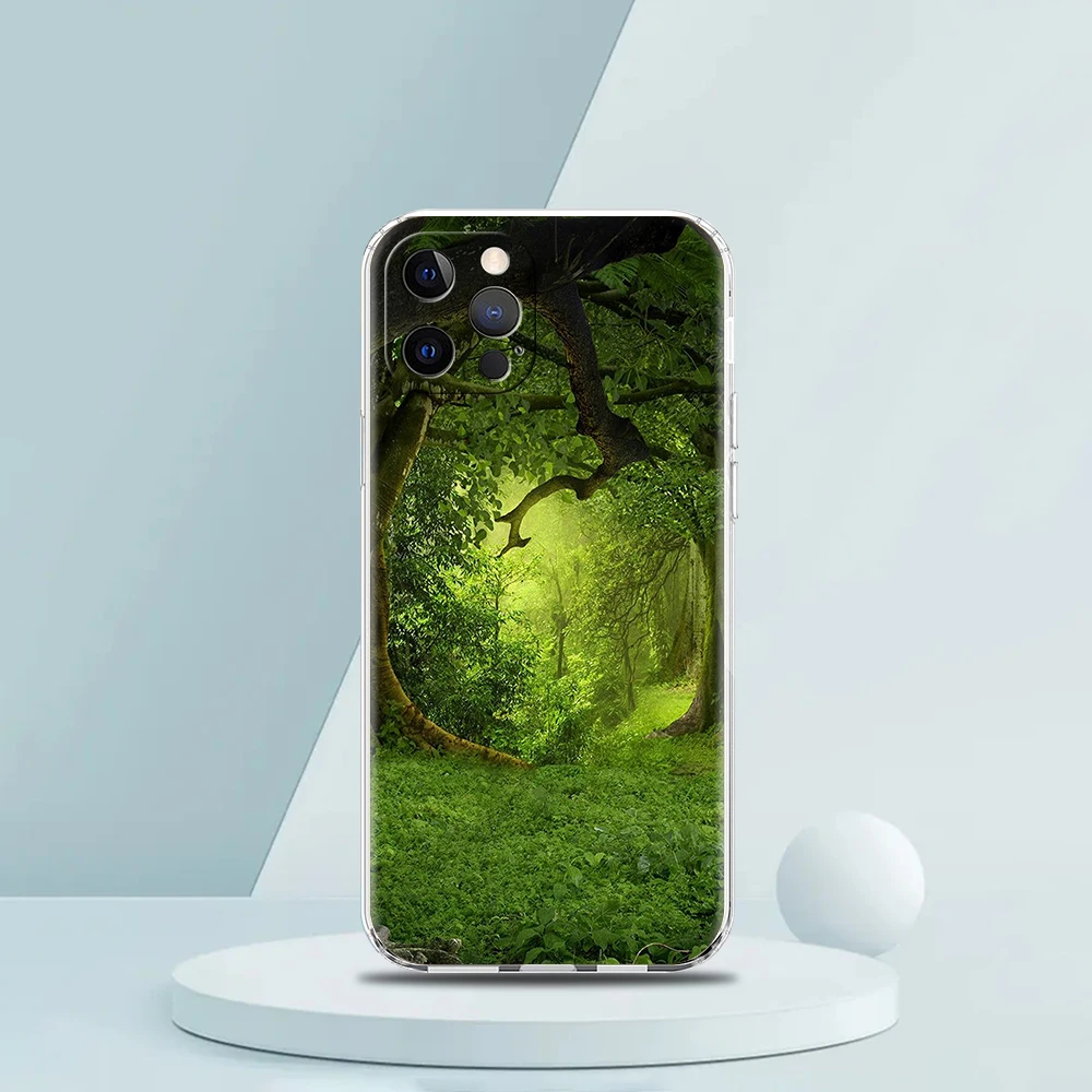 Trees And Nature Transparent Phone Case Cover for iPhone 14 13 12 11 Pro Max X XR 8 7 Plus SE 2020 XS Max Silicone Soft Shell