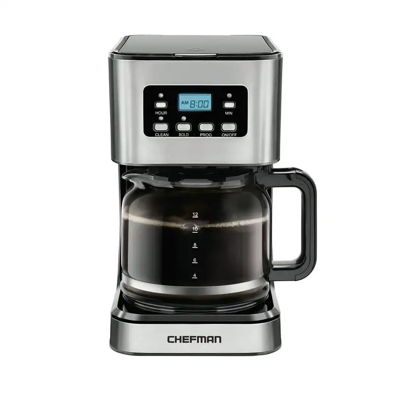 

Programmable Coffee Maker, Square Stainless Steel