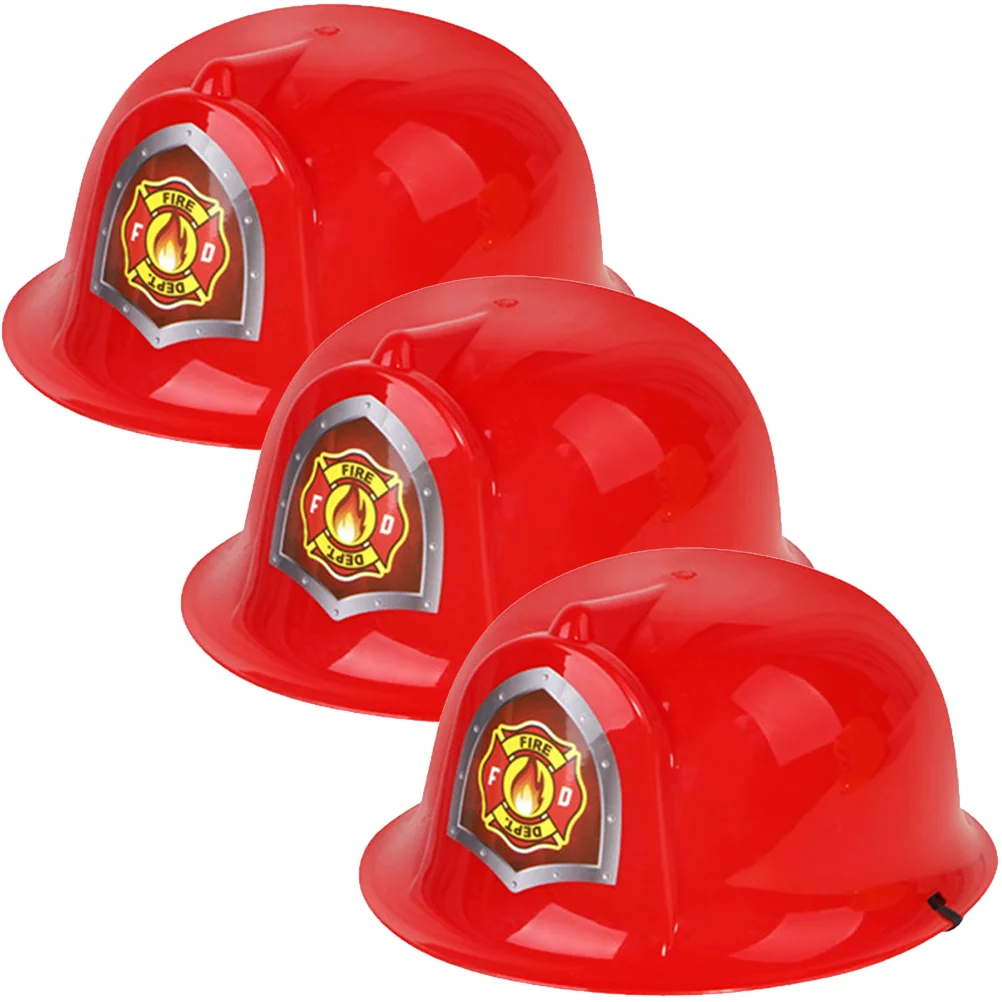 

3 Pcs Fire Hat Fireman Costume Accessory Party Favors Boys Clothing Children Firefighter Plastic Prop