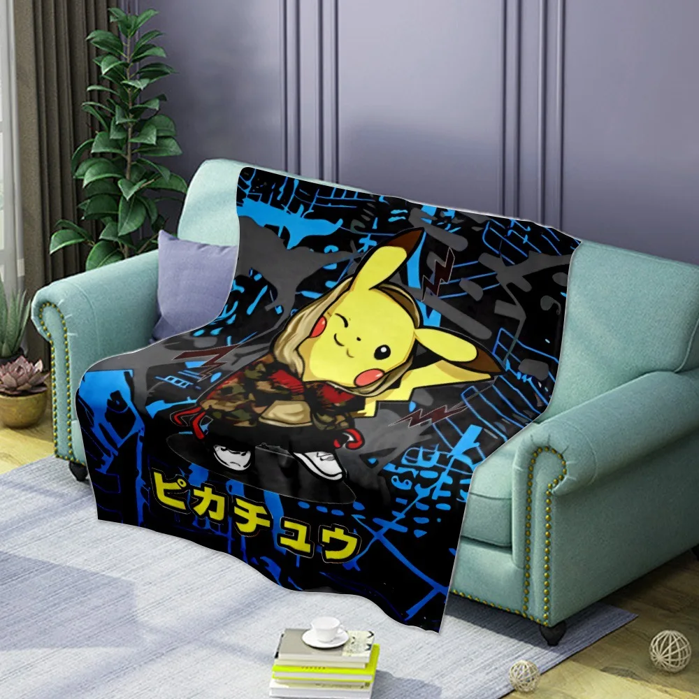 

Новинка, мягкое и удобное 3D одеяло для сна в виде покемона Pikachu фланелевая с принтом, теплое одеяло для сна