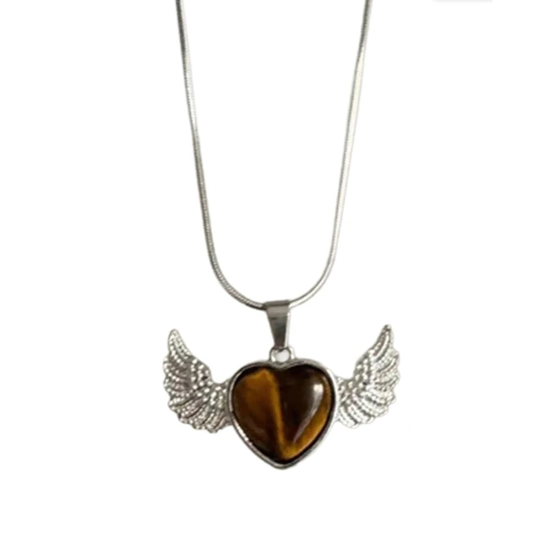 Элегантное ожерелье с крыльями в виде сердца и змеиной кости колье стильная