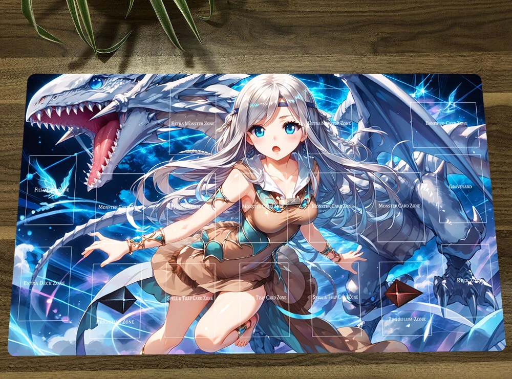 YuGiOh Maiden с глазами синего TCG CCG Коврик для торговых карточных игр настольного