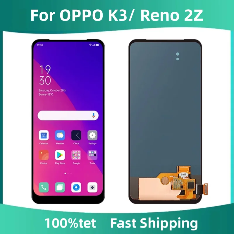 

AMOLED для OPPO K3 2019, ЖК-дисплей, детали для замены для Oppo Reno 2Z 2019, ЖК-дисплей