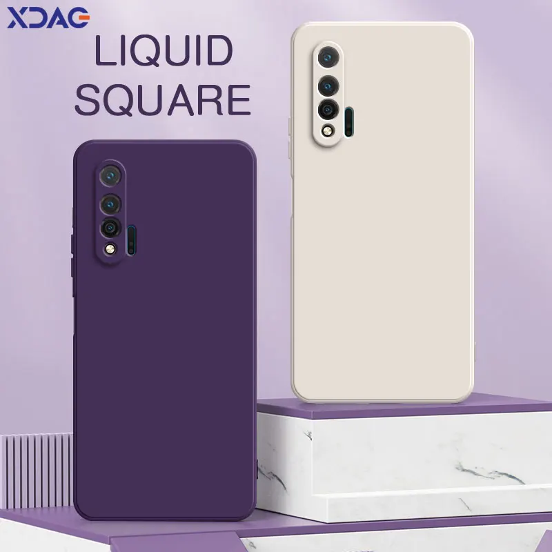 Роскошный квадратный жидкий силиконовый чехол для Huawei Nova 6 SE 4G 5G Мягкий Защитный