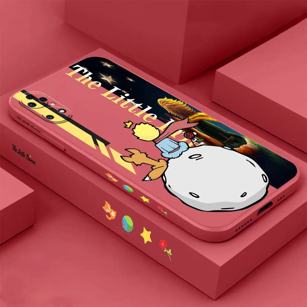 

The Little Prince Fox Rose Phone Case For Huawei P60 P50 P40 P30 P20 Mate 50 40 30 20 20X 10 Colour Liquid Silicone Cover Funda