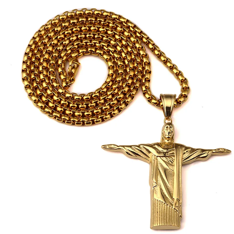 Цепочка с подвеской с кристаллами, украшение из нержавеющей стали с покрытием из 18-каратного золота в стиле хип-хоп с Христос, верблюд с Христос, бриллиантами, ювелирные изделия для рок-диджея