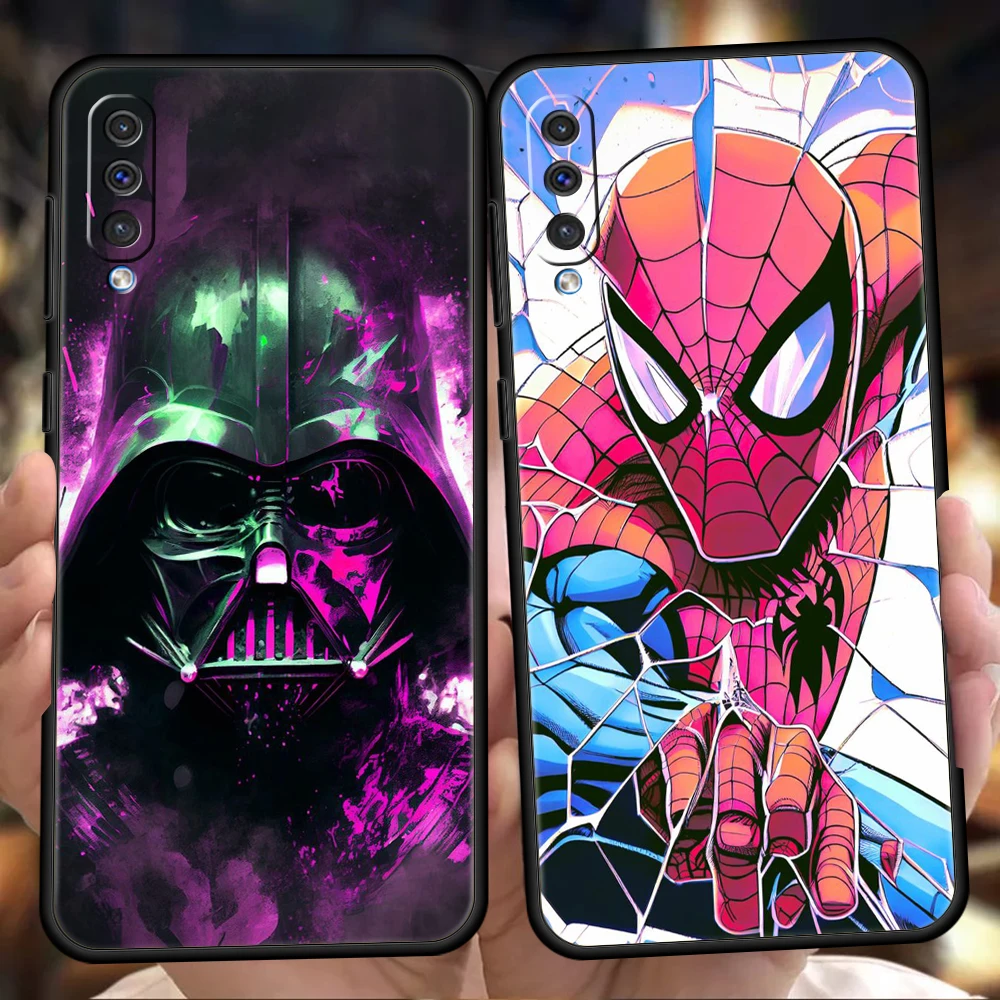 

Cartoon Heroes Phone Case For Samsung Galaxy A53 A73 A33 A23 A13 A12 A22 A02 A50 A70 A20 A10 A20S 5G Black Silicone Cover Coque