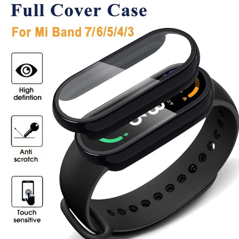 Защитный чехол для экрана 2 в 1 + 3D пленка Xiaomi Mi Band 7 6 5 4 3 полное покрытие защитный