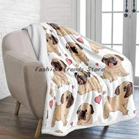 3d print sasuke pug plush throw blanket sherpa fleece bedspread blanket vintage bedding square picnic wool soft blanket