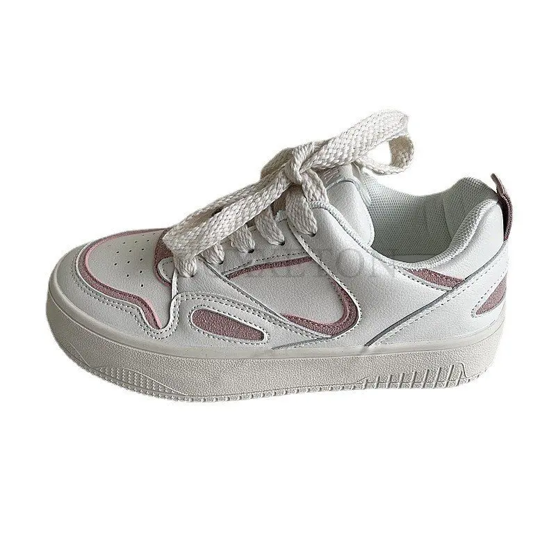 

Platform Leather Sneakers Women Spring Autumn Lace Up Flats Fashion Thick Soled Casual Sports Vulcanized Shoes Zapato Mujer