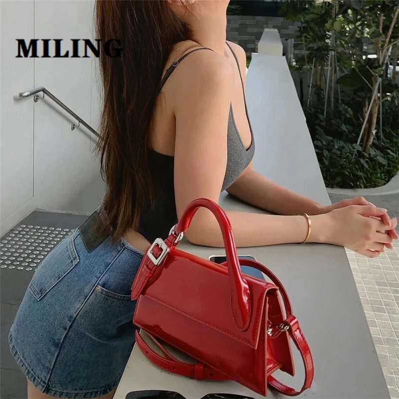 Модная блестящая мини-сумка-тоут из воловьей кожи женские модные дизайнерские