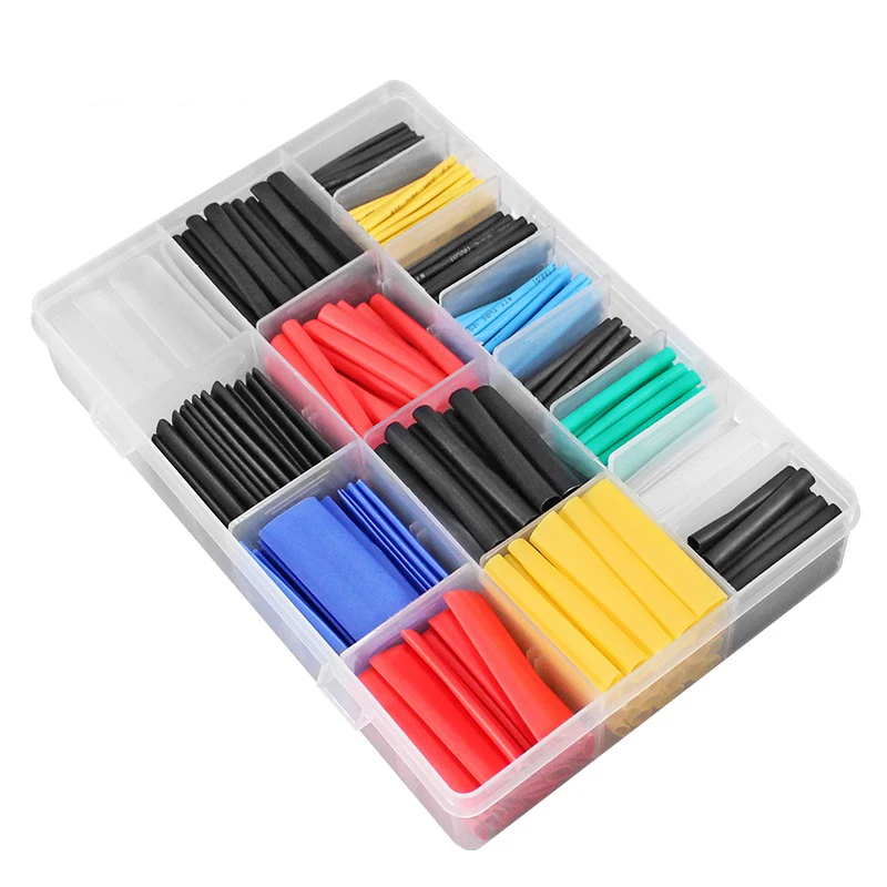 

164/530/560/780pcs 2:1 Heat Shrink Tube Shrinking Assorted Polyolefin Insulation Sleeving Wire Cable Sleeve Wrap