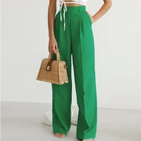 high waist green pants ladies elegant business work pants ladies solid color trousers ladies office autumn